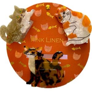 PINK LINEN Cat Hair Clips